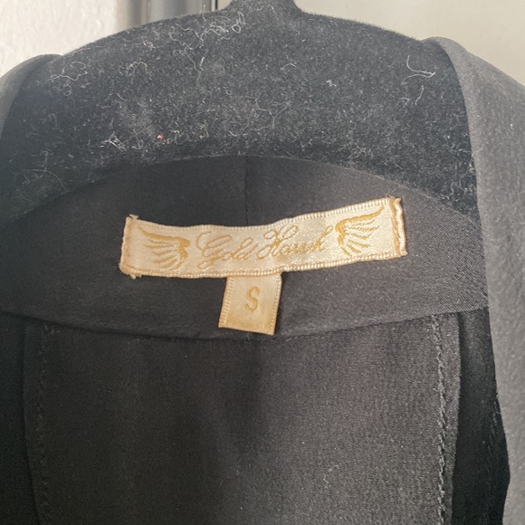 Gold Hawk Silk Blazer Jacket Coat Size S - Picture 3 of 12